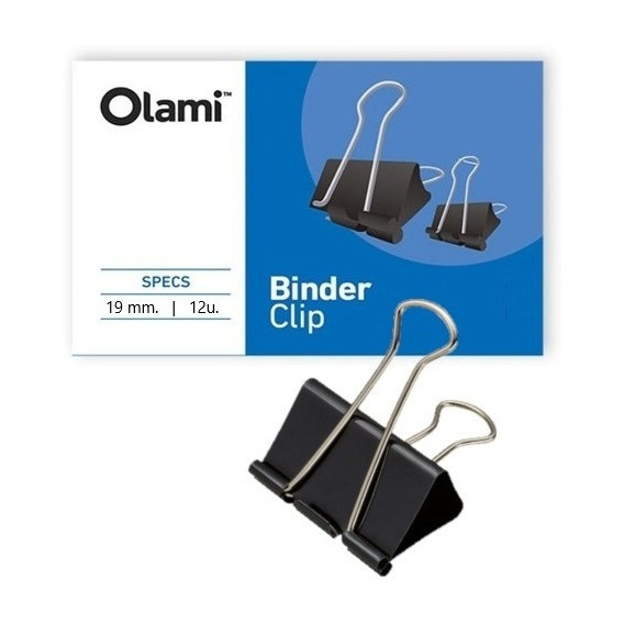 Binder clips olami 19 mm negro n 1  