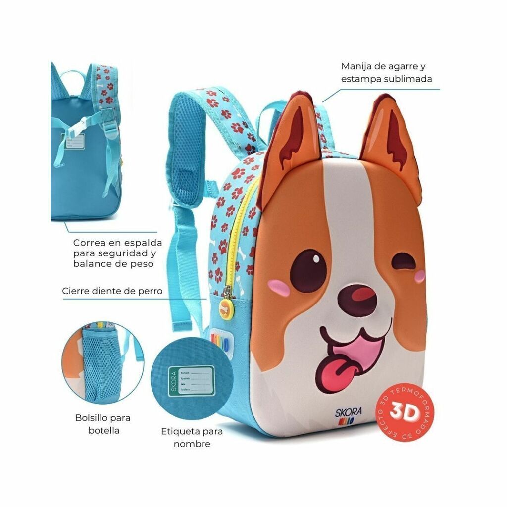 Mochila skora espalda 12 pulgadas perrito