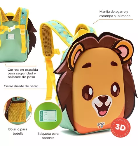 Mochila skora de espalda 12 pulgadas leon 35294