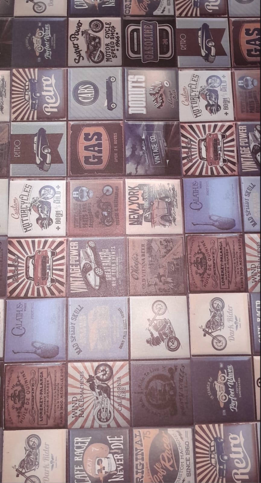 Papel de regalo obra chapas retro 