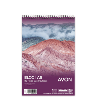 Block avon esquela c/espiral cuadro 80hj.