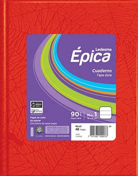 Cuaderno n1 epica rayado rojo