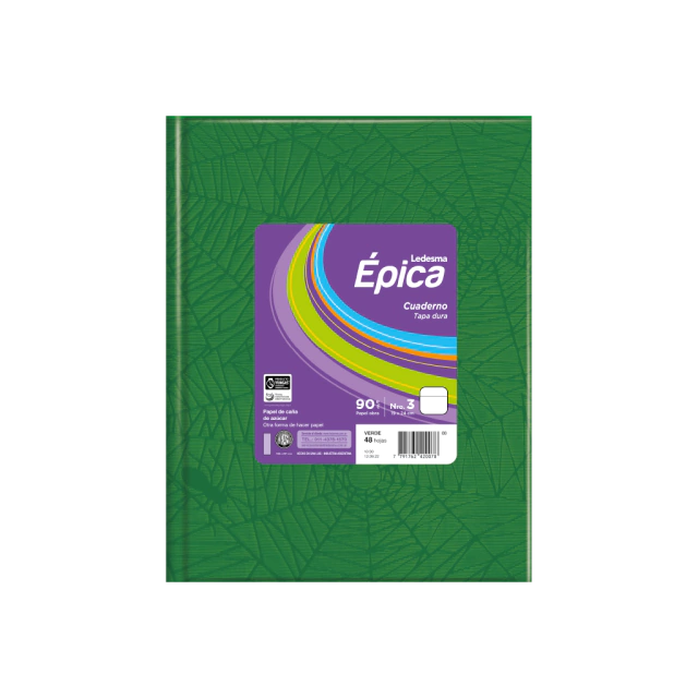 Cuaderno epica nro 3 verde oscuro