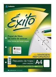 Hojas a4 exito 48u cuadriculado con margen reforzado