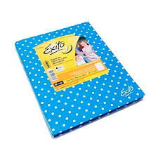 Cuaderno exito nro1 celeste con lunares