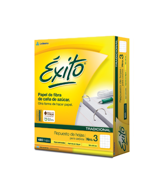 Hojas exito numero 3 x480 cuadriculadas
