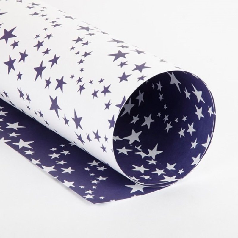 Cartulina entretenida muresco estrellas violeta/blanca 