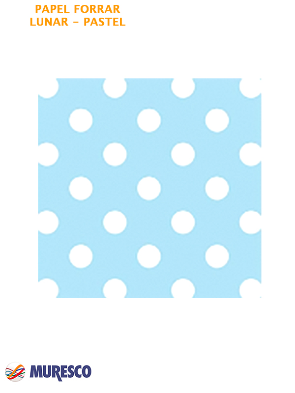 Papel de forrar lunares celeste pastel