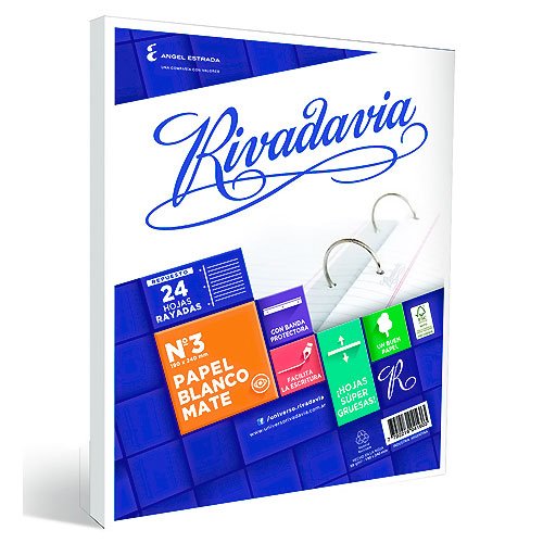 Hojas rivadavia numero 3 x24 rayadas