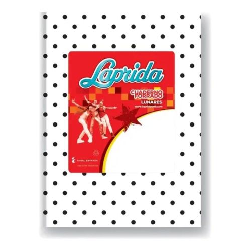 Cuaderno laprida nro1 blanco con lunares negros 