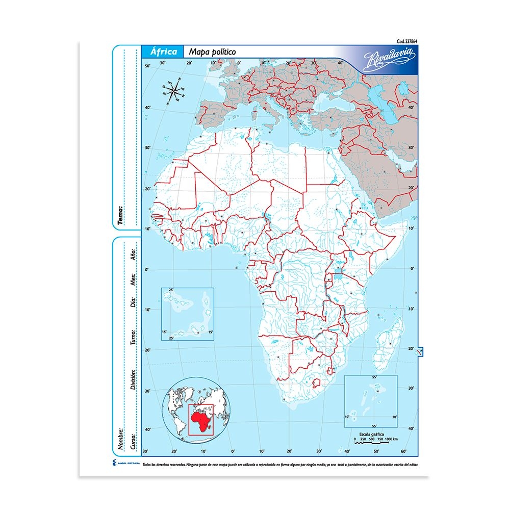 Mapa rivadavia nro3 africa politico