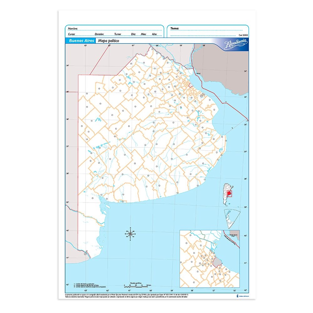 Mapa rivadavia nro 3 bs as  politico 