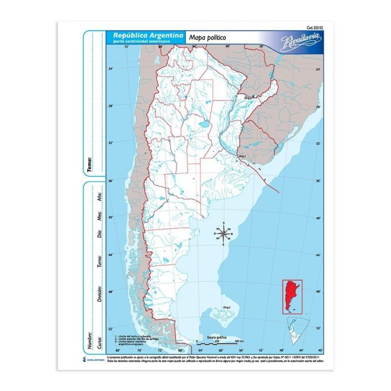 Mapa rivadavia nro 3 rep argentina  politico  
