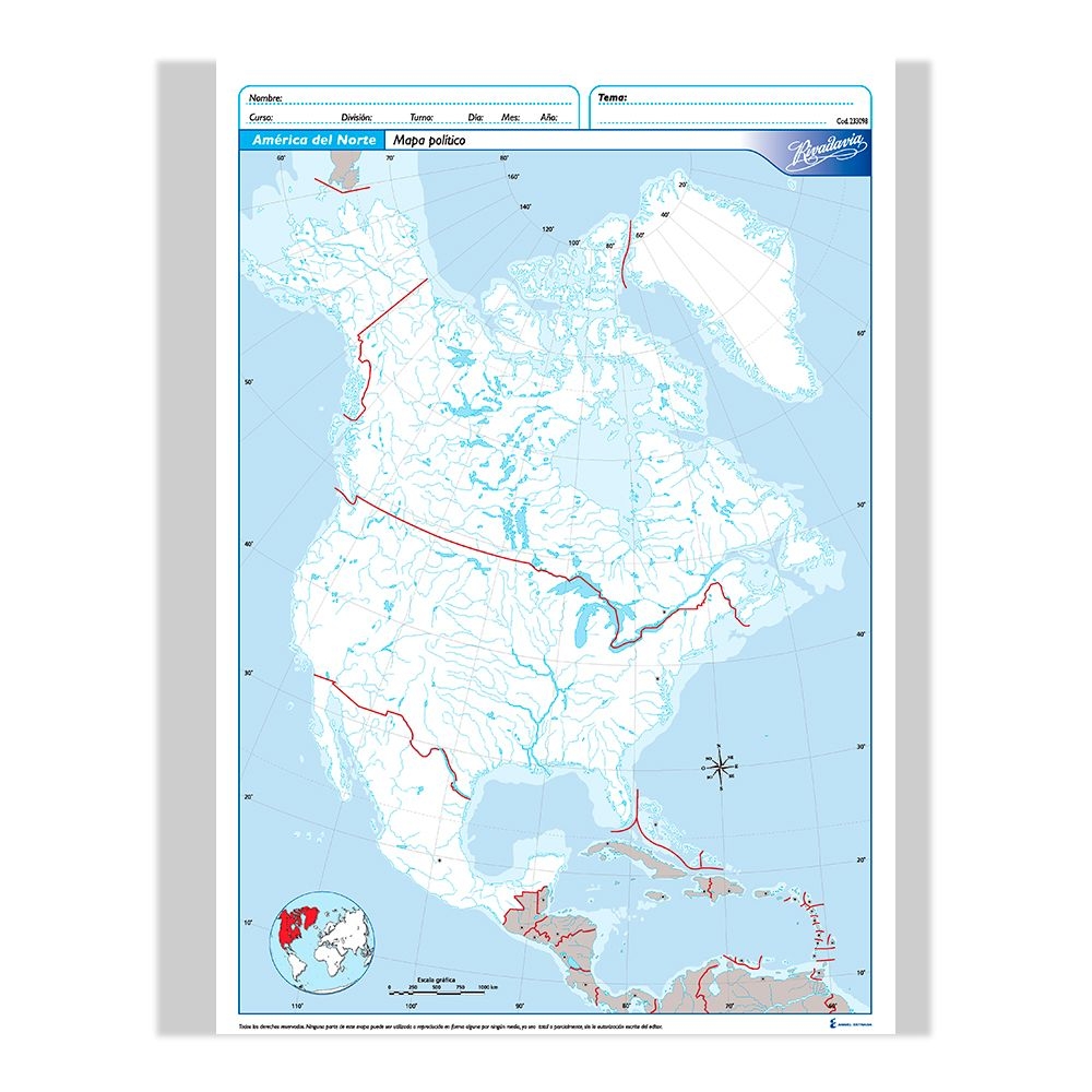 Mapa rivadavia nro 5 america del norte politico