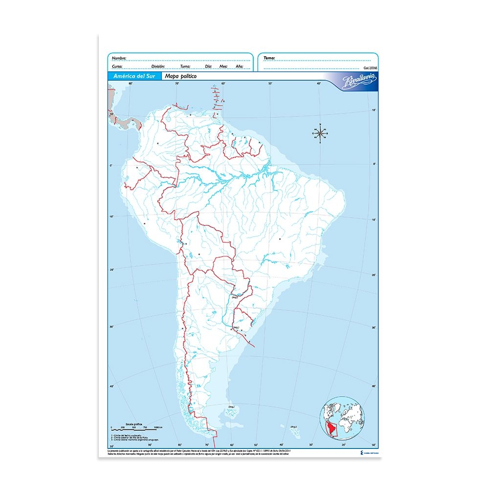 Mapa rivadavia nro 5 america del sur n5 politico