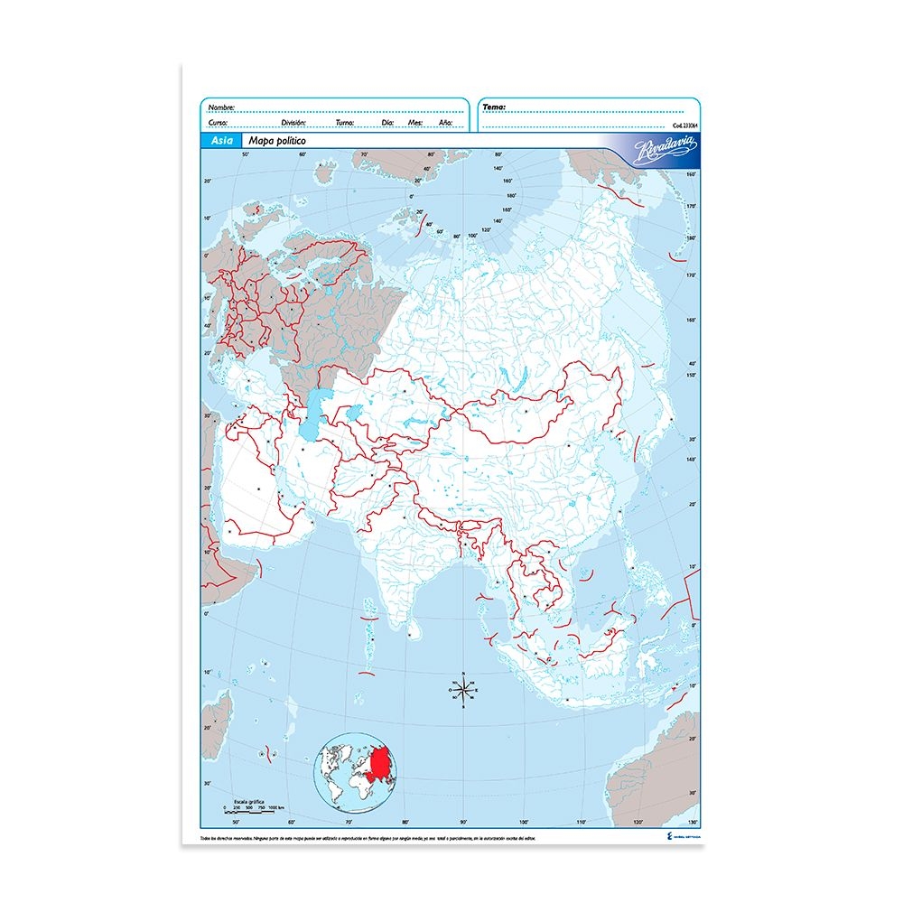 Mapa rivadavia nro 5 asia politico 