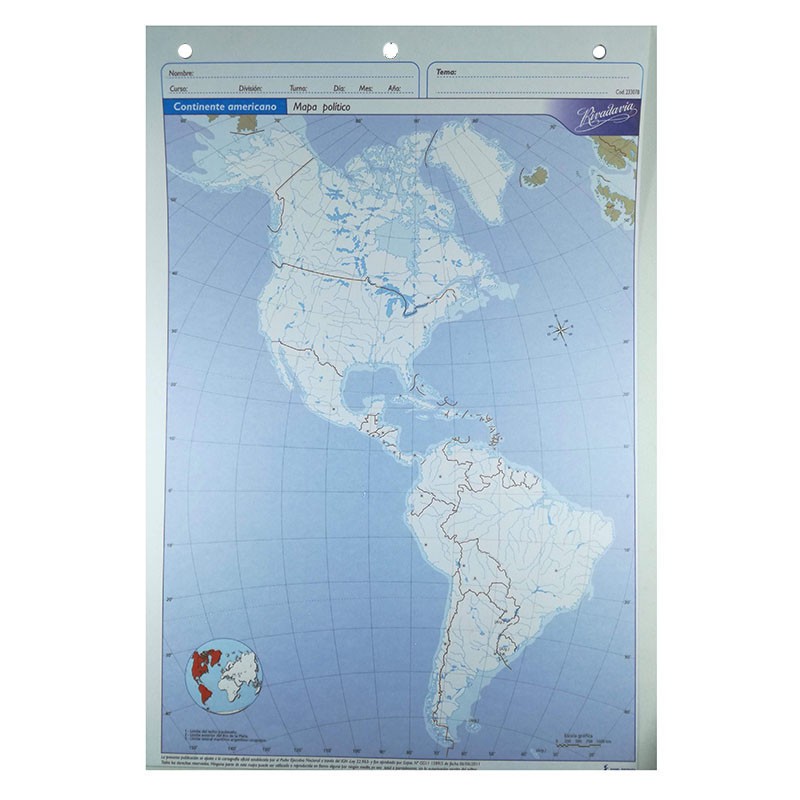 Mapa rivadavia nro 5 continnte americano politico