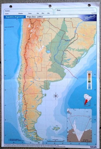 Mapa rivadavia republica argentina fisico politico