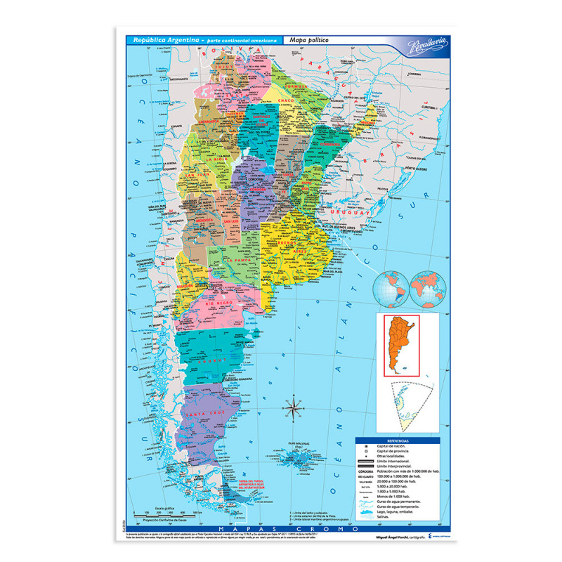 Mapa rivadavia  nro 6 republica argentina politico
