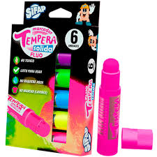 Tempera solidas x 6 unidades fluo