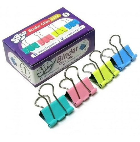 Binder clips sifap n 1  pastel 