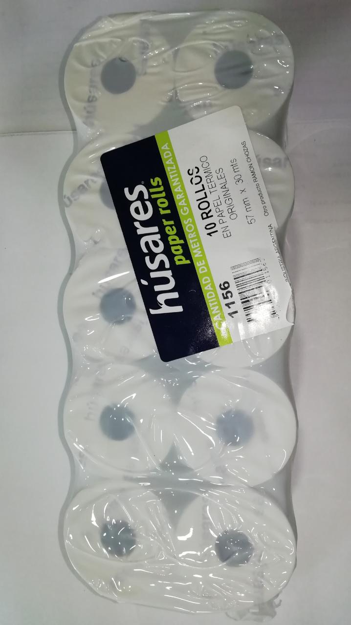 Rollo husares 1156 termico 57mm 30 mts x 10 un