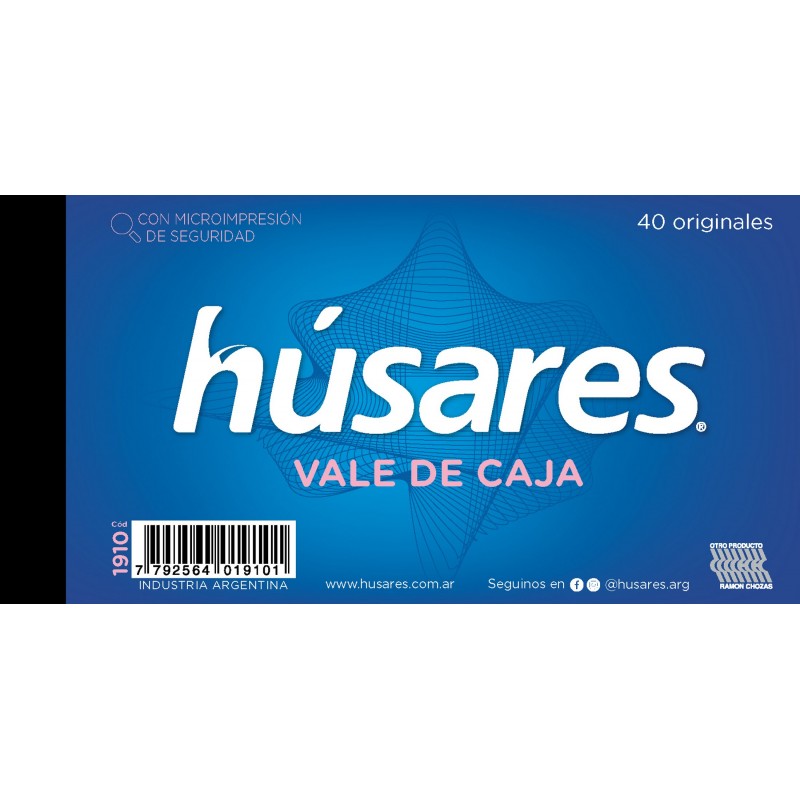Talonario husares 1910 vale de caja 