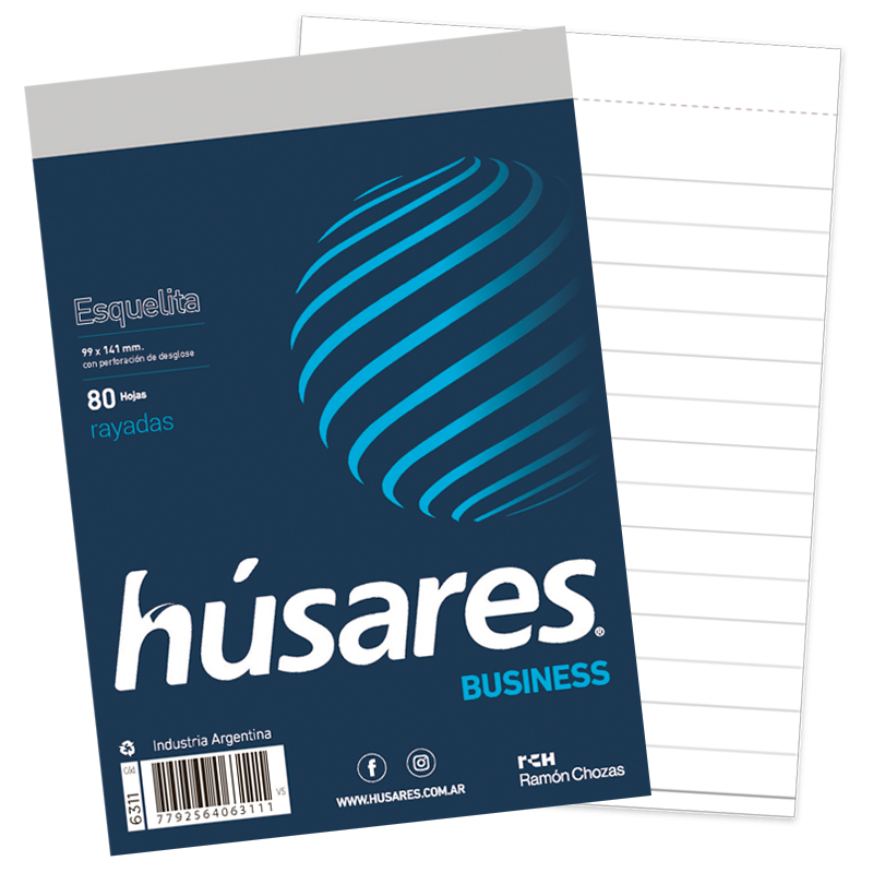 Block husares esquelita rayado 80 hojas