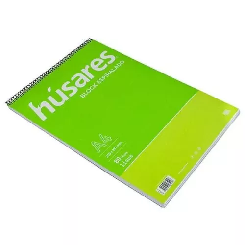 Block husares a4 c/espiral liso x80h