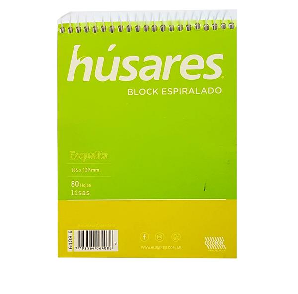 Blocks husares esquelita espiralado lisas 80 hj.