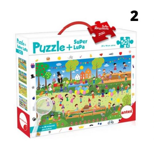Puzzle antex + super lupa x 50 pz 