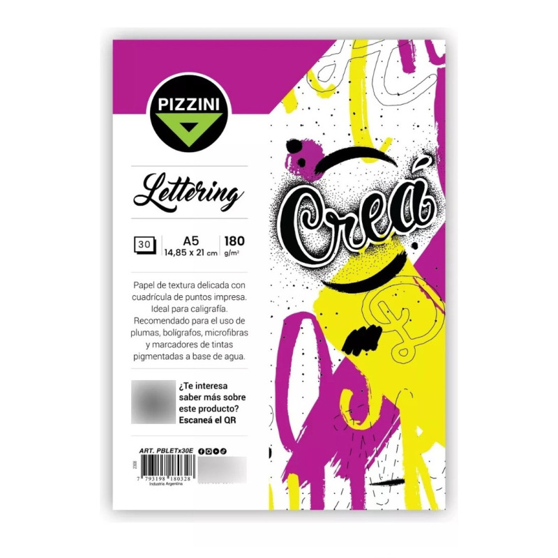 Block pizzini dibujo  a5 180grs 