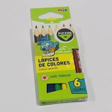 Lapices pizzini cortos x6 colores