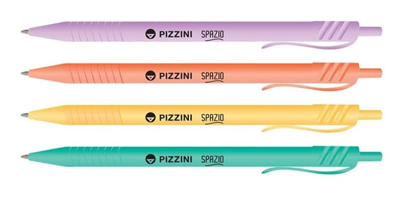 Lapicera retractil pizzini azul 