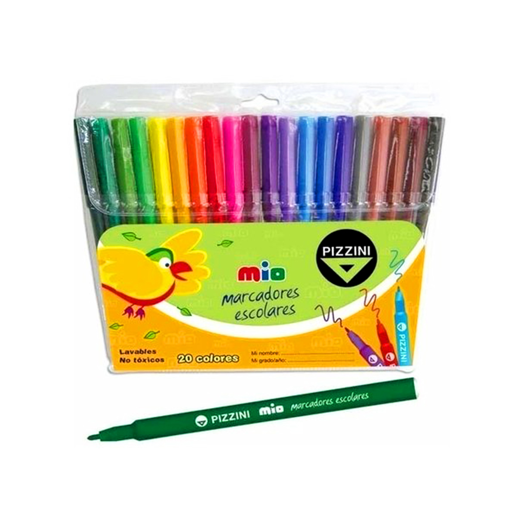 Marcadores pizzini mio x20 colores