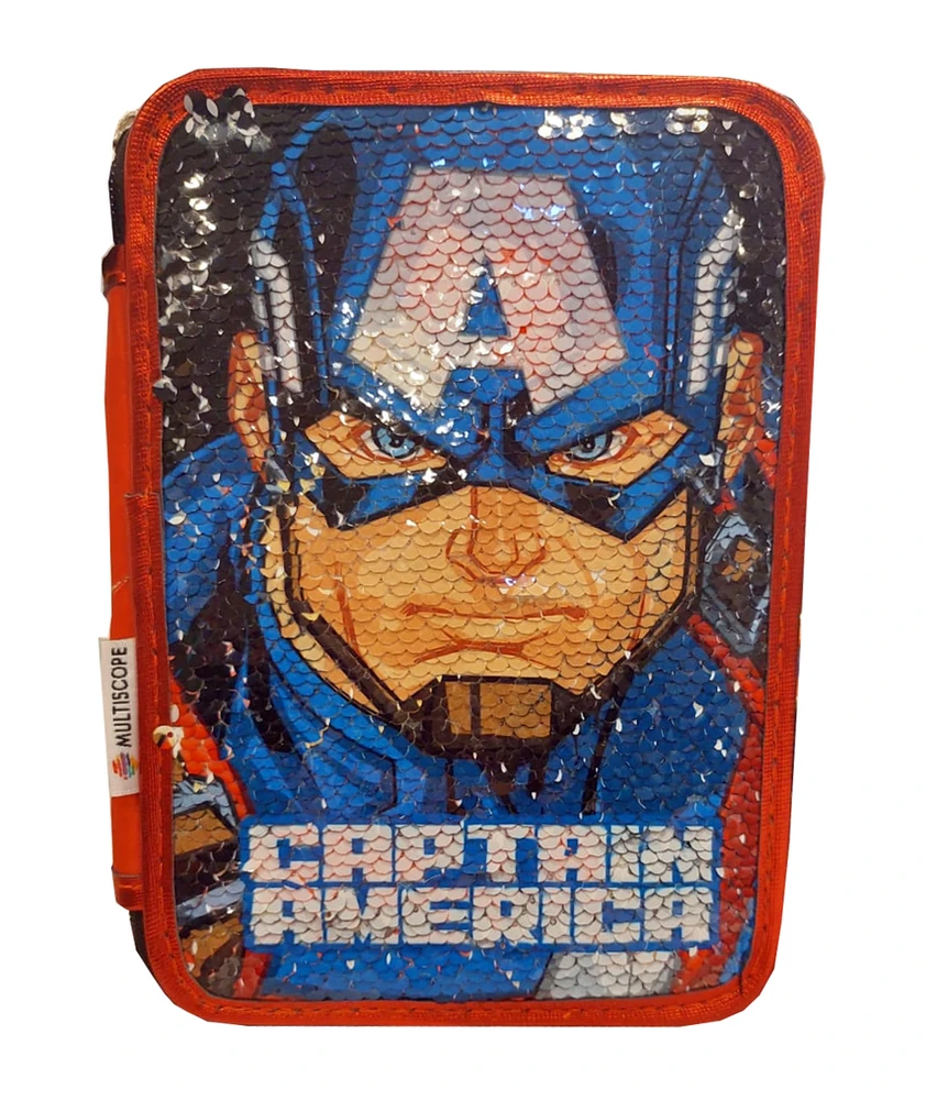 Cartuchera multiscope2 pisos avengers con lentejuelas
