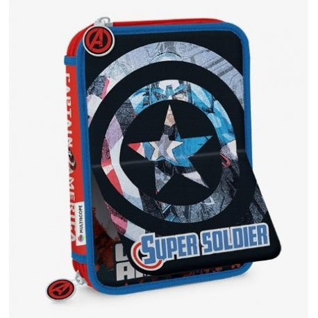 Cartuchera 2 pisos avengers tapa reversible 8502-04r