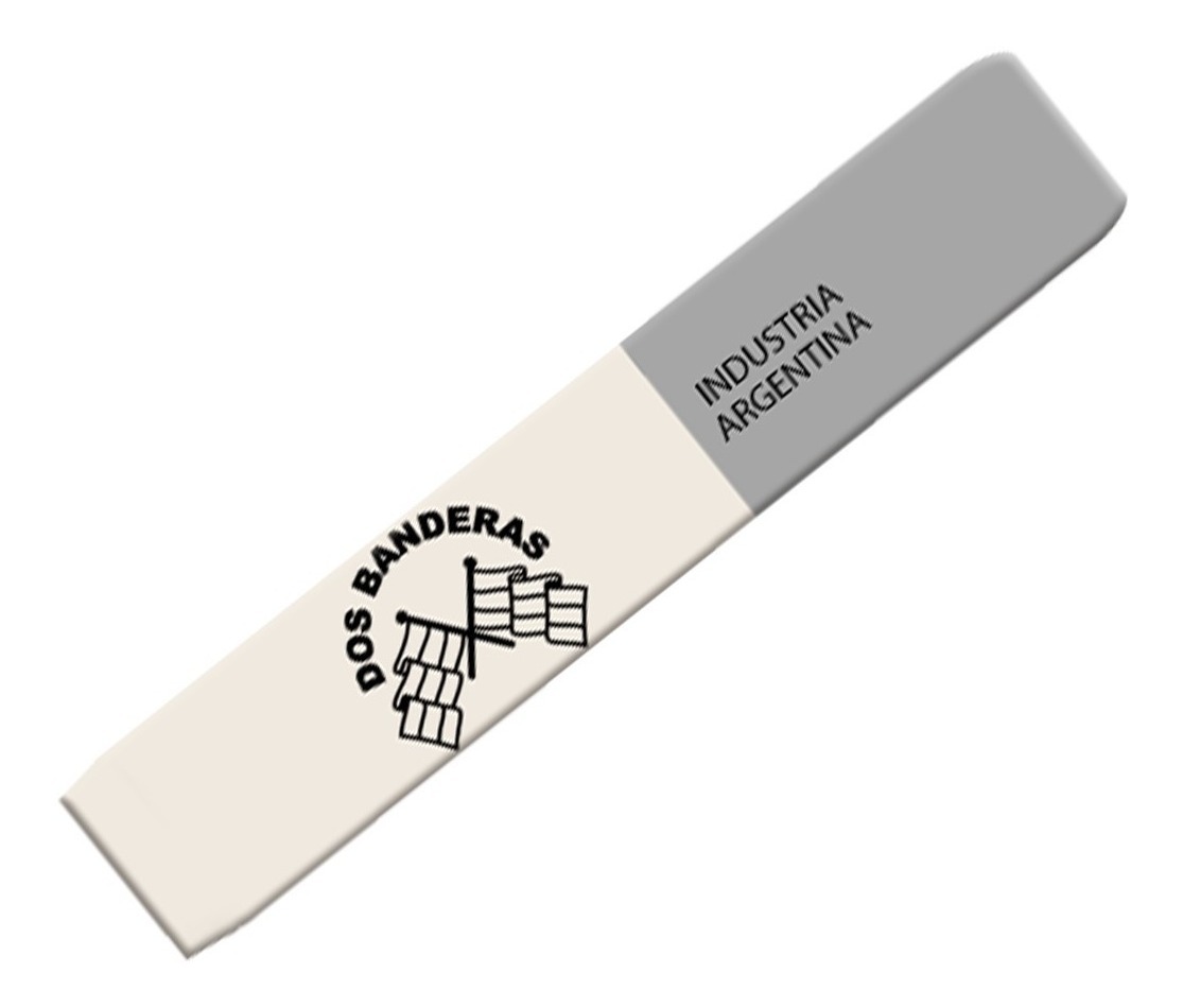 Goma dos banderas gris y blanco 211