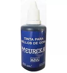 Tinta eureka azul para sello de goma 