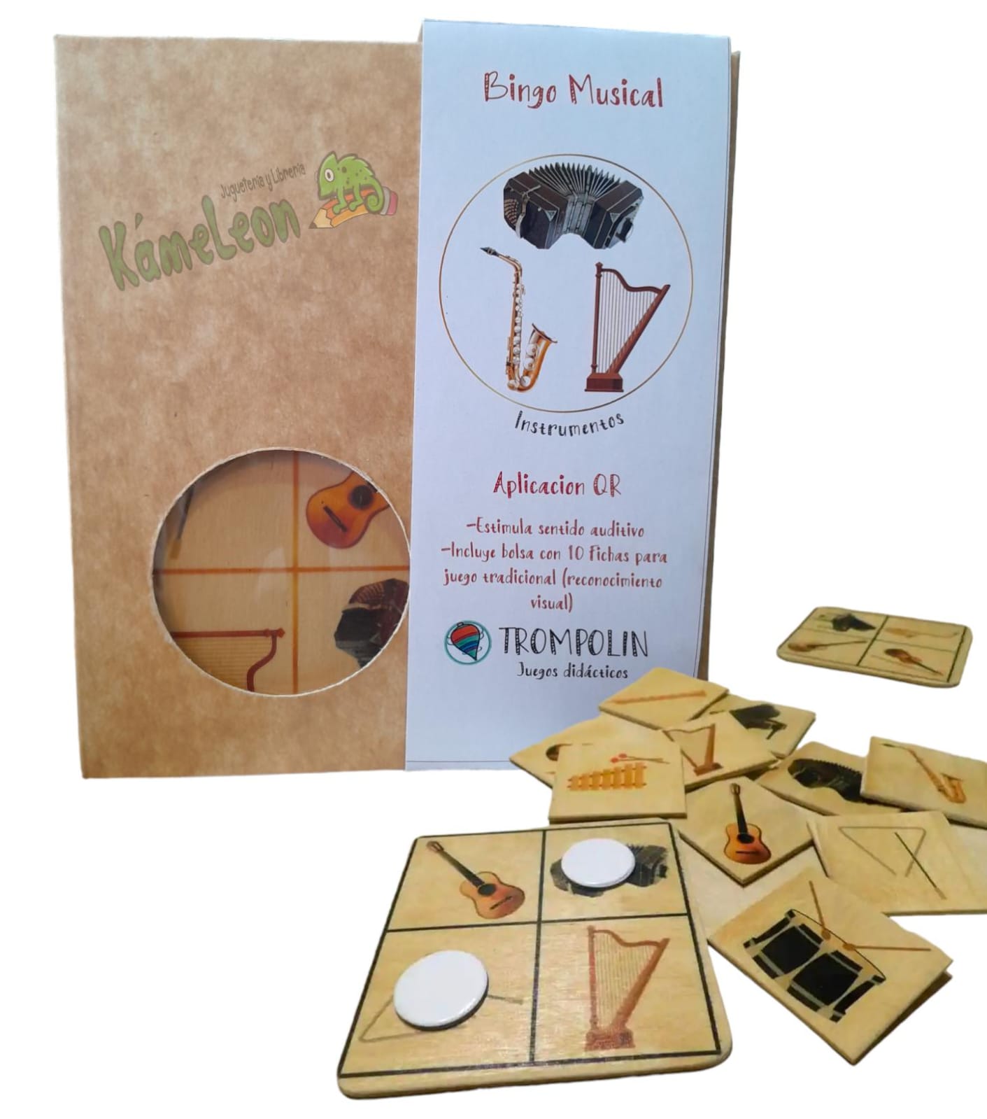 Juego "trompolin" bingo musical  instrumentos