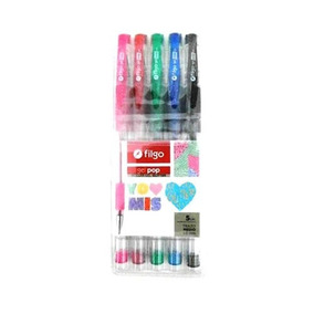 Roller filgo gel pop gliter x 5 1.0mm
