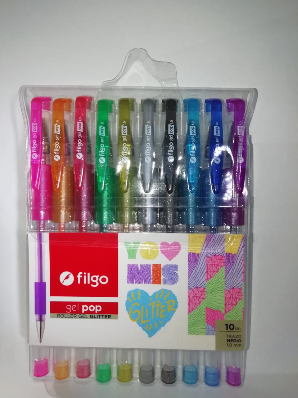 Roller filgo gel con gliter pop x 10