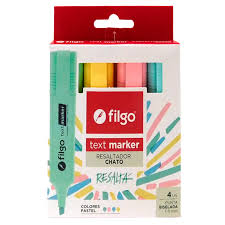 Set de resaltadores filgo pastel x4