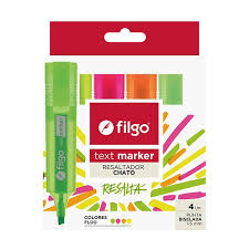 Resaltadores filgo chato fluo x4