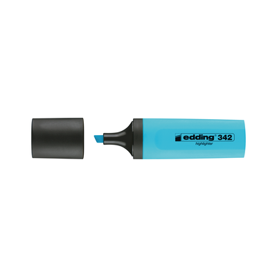 Resaltador edding chato fluo celeste 342