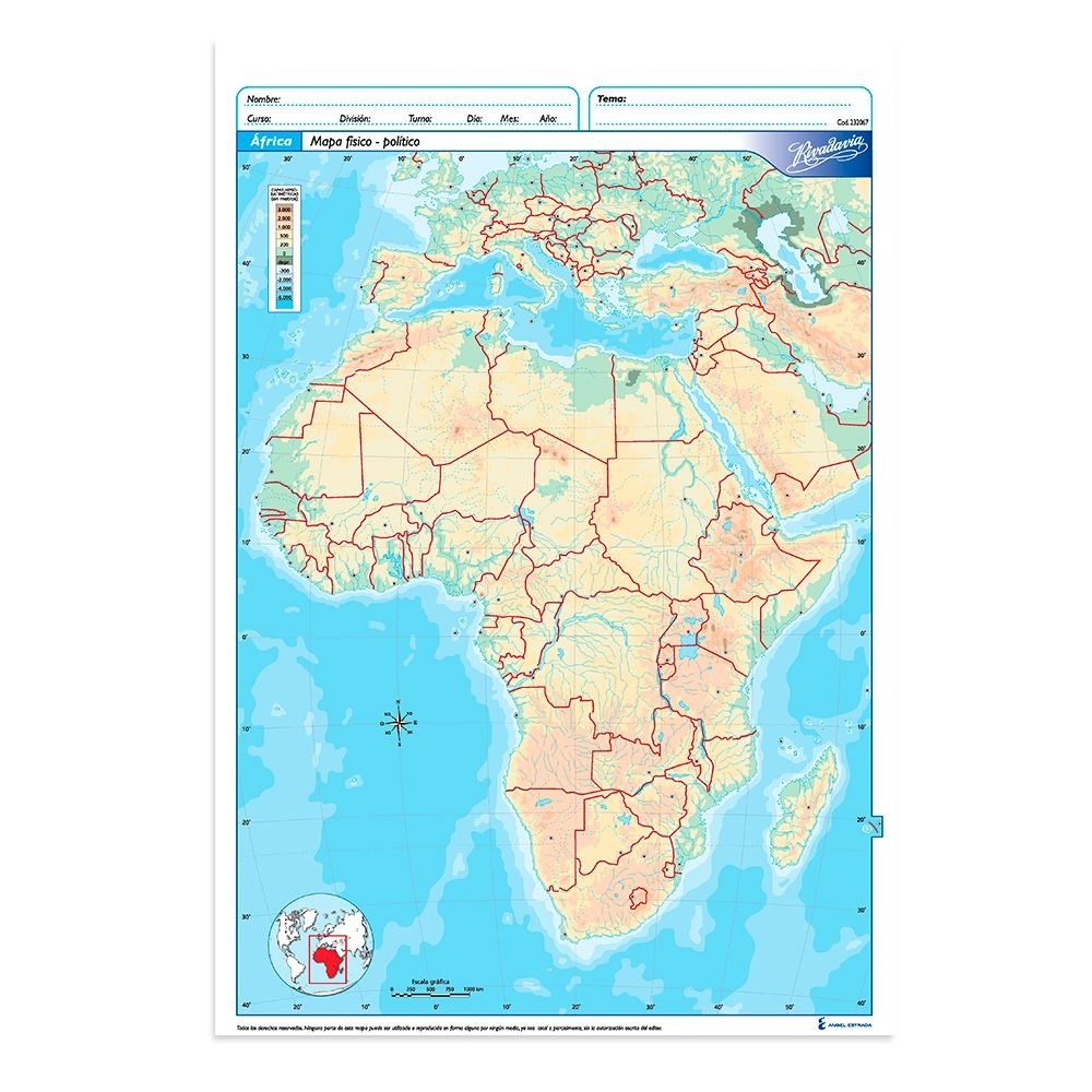 Mapa triunfante n6 africa  fisico - politico