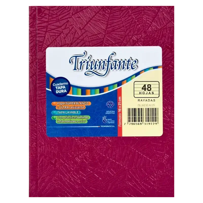 Cuaderno n1 epica rayado bordo