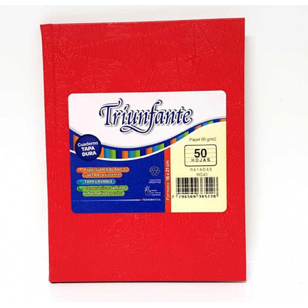 Cuaderno triunfante nro1 rayado araÑa rojo 