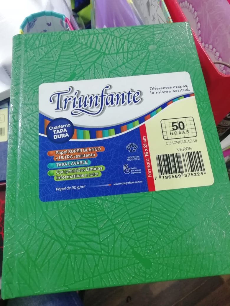Cuaderno triunfante nro1 araÑa verde