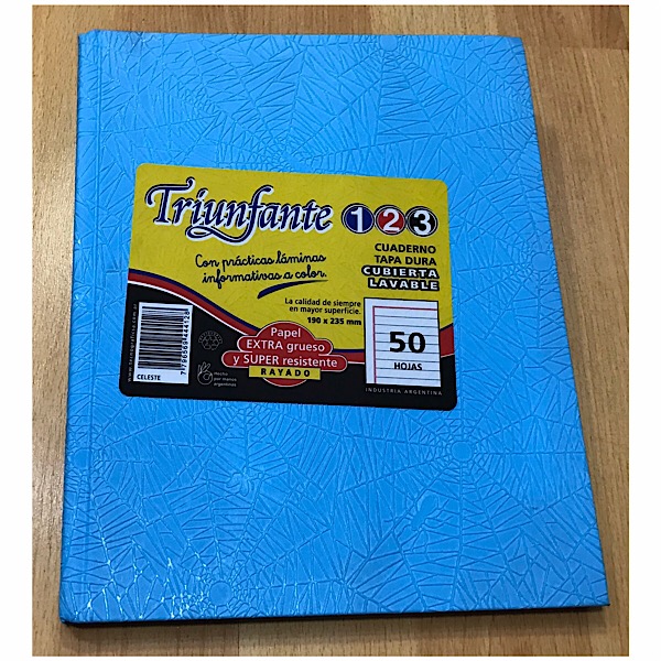 Cuaderno triunfante nro 3 rayado celeste 
